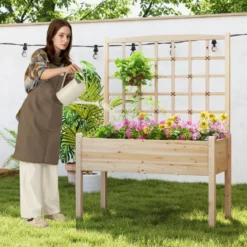 Pflanzkasten mit Rankgitter Blumenkasten Gartenspalier Hochbeet mit Spalier Rankhilfe
