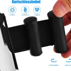 6 Pfosten mit einziehbarem Gurt Edelstahl-Pfosten mit einziehbaren Gurten Silber + Schwarz