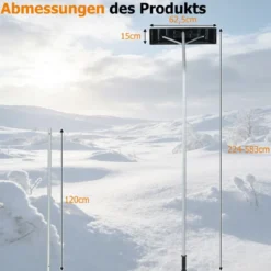 Photovoltaik Schneeschieber mit Kunststoffklinge & Teleskopstange Schneeschaufel Schneeräumer