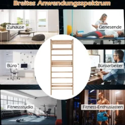 Physiotherapie- und Gymnastikleiter mit 10 festen Sprossen Leiterwand-Set aus Massivholz für Indoor-Übungen