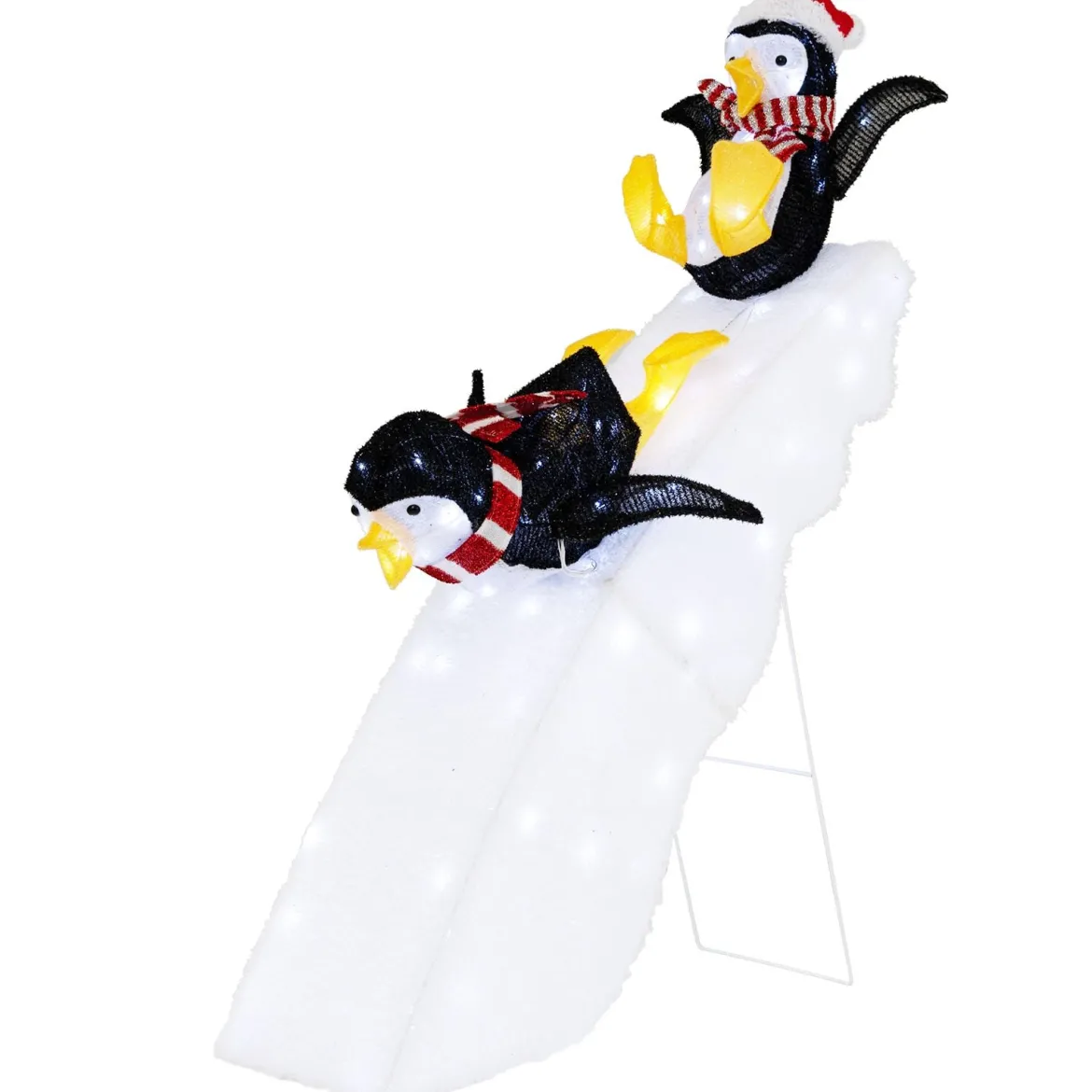 Pinguin-Dekoration beim Schlittschuhlaufen Beleuchtete Weihnachtsdekoration 120cm