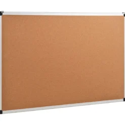 Pinnwand Korkwand Notizbrett Alu Korktafel Wandmontage mit 2 Aufhängehaken 60 x 90 cm