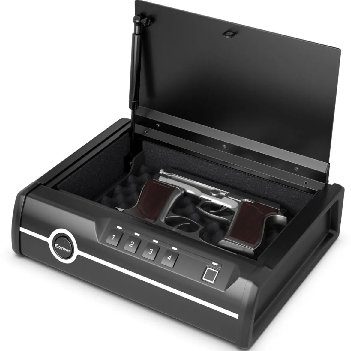 Pistolensafe Pistolensafe mit biometrischem Fingerabdrucks-Schloss & Passwort & Schlüssel Schwerer Stahl