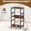 Plattenspieler-Ständer mit Ladestation Schallplattenregal mit 3 Haken und Aufbewahrungsfach für Schallplatten