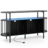 Plattenspieler-Ständer mit Ladestation & Farbigen LED-Leuchten 140 x 40 x 76 cm Schwarz