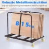 Plattenwagen mit Feststellbaren Rollen & Bremse Transportwagen mit Stahlrahmen bis 815 kg Belastbar