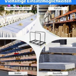 Plattenwagen mit Feststellbaren Rollen & Bremse Transportwagen mit Stahlrahmen bis 815 kg Belastbar