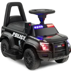 Polizei Elektroauto für Kinder 6V Elektrisches Kinderauto mit Stauraum Schwarz/Rosa/Weiß