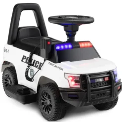 Polizei Elektroauto für Kinder 6V Elektrisches Kinderauto mit Stauraum Schwarz/Rosa/Weiß