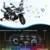 Polizeimotorrad für Kinder Akkubetriebenes Motorrad mit 2 Stützrädern 110 x 82,5 x 63 cm Weiß