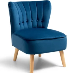 Polsterstuhl Esszimmerstuhl gepolstert Wohnzimmerstuhl Designerstuhl Akzentstuhl Blau