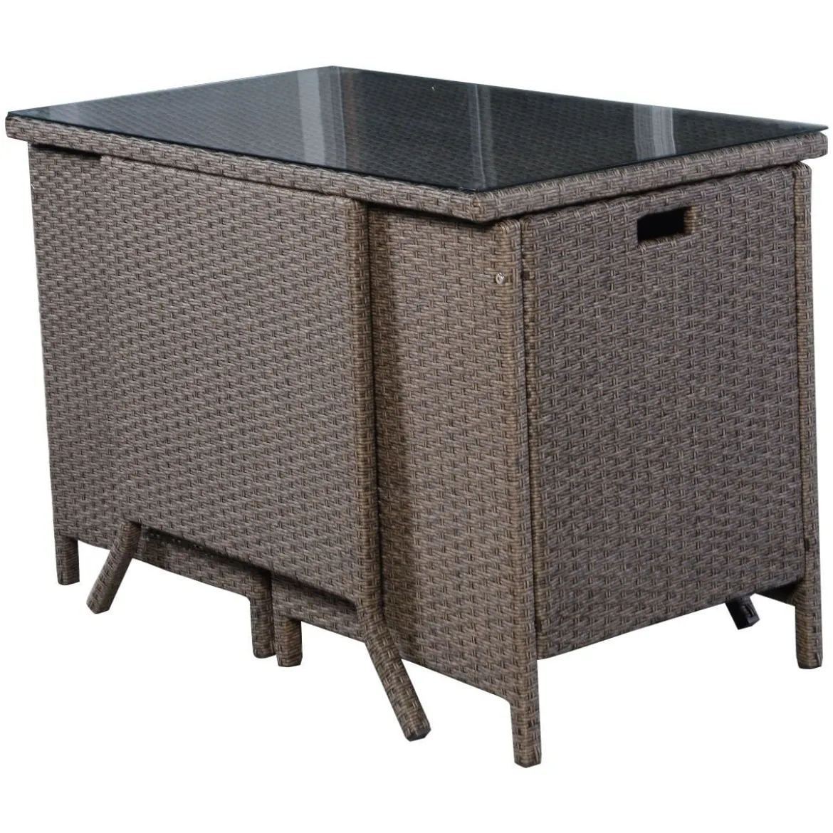 Poly Rattan Gartengarnitur Garten Lounge inkl. Glasplatte und Sitzkissen Braun