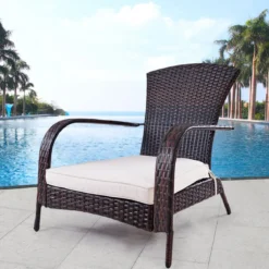Polyrattan-Sessel Gartenstuhl Rattanstuhl Gartenmöbel Braun 78 x 80 x 80 cm