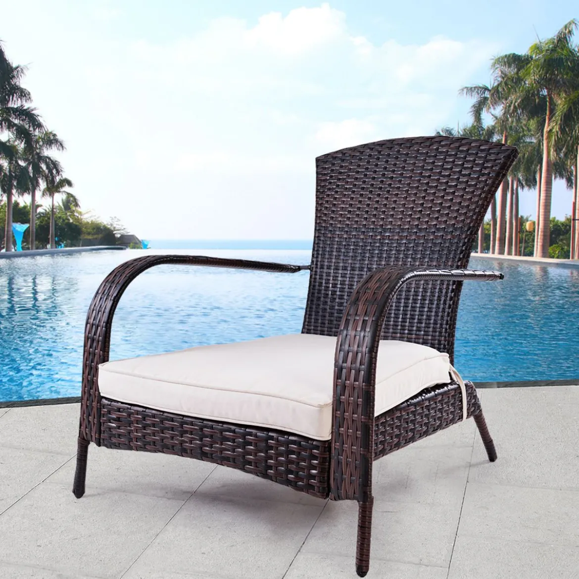 Polyrattan-Sessel Gartenstuhl Rattanstuhl Gartenmöbel Braun 78 x 80 x 80 cm