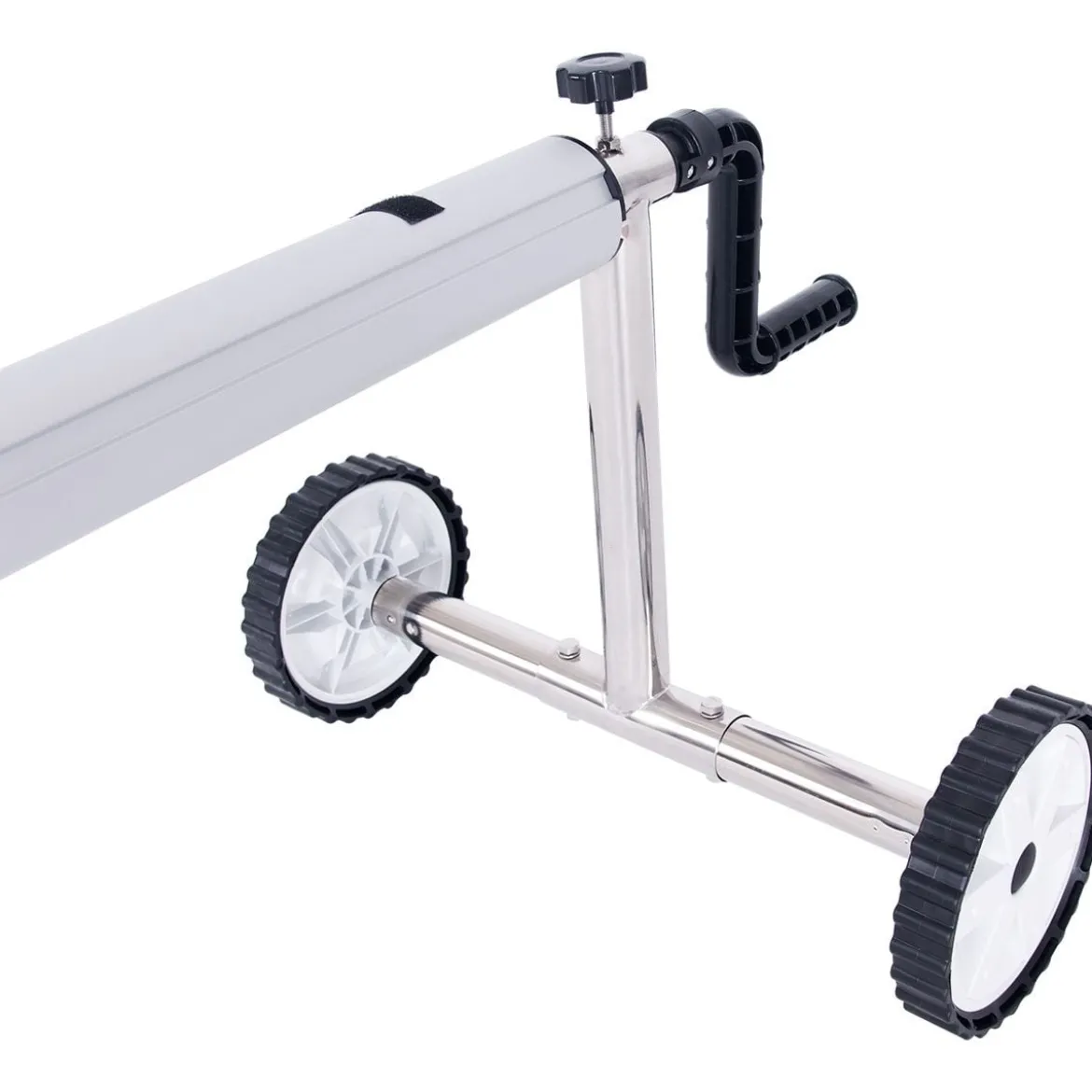 Pool Aufrollvorrichtung Fahrbarer Aufrollsystem für Solarabdeckplane 150 cm bis 570 cm Aluminium