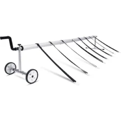 Pool Aufrollvorrichtung Fahrbarer Aufrollsystem für Solarabdeckplane 150 cm bis 570 cm Aluminium