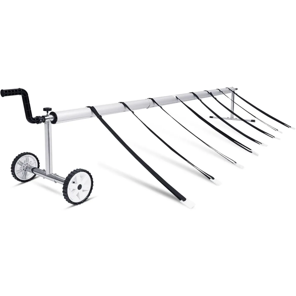 Pool Aufrollvorrichtung Fahrbarer Aufrollsystem für Solarabdeckplane 150 cm bis 570 cm Aluminium