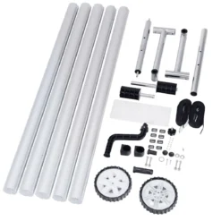 Pool Aufrollvorrichtung Fahrbarer Aufrollsystem für Solarabdeckplane 150 cm bis 570 cm Aluminium