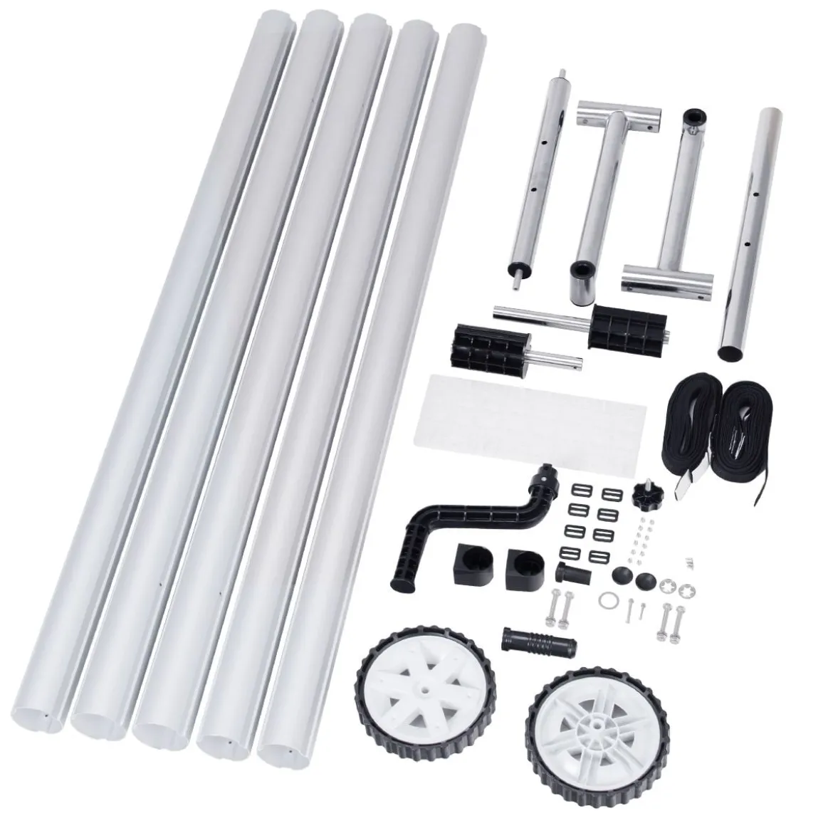 Pool Aufrollvorrichtung Fahrbarer Aufrollsystem für Solarabdeckplane 150 cm bis 570 cm Aluminium