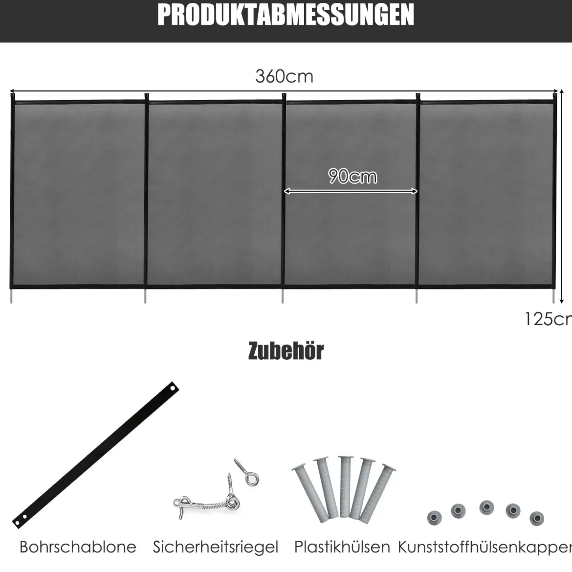 Poolzaun Kinderschutzzaun Schutzzaun Poolschutzaun Teichzaun 366 x 122 cm