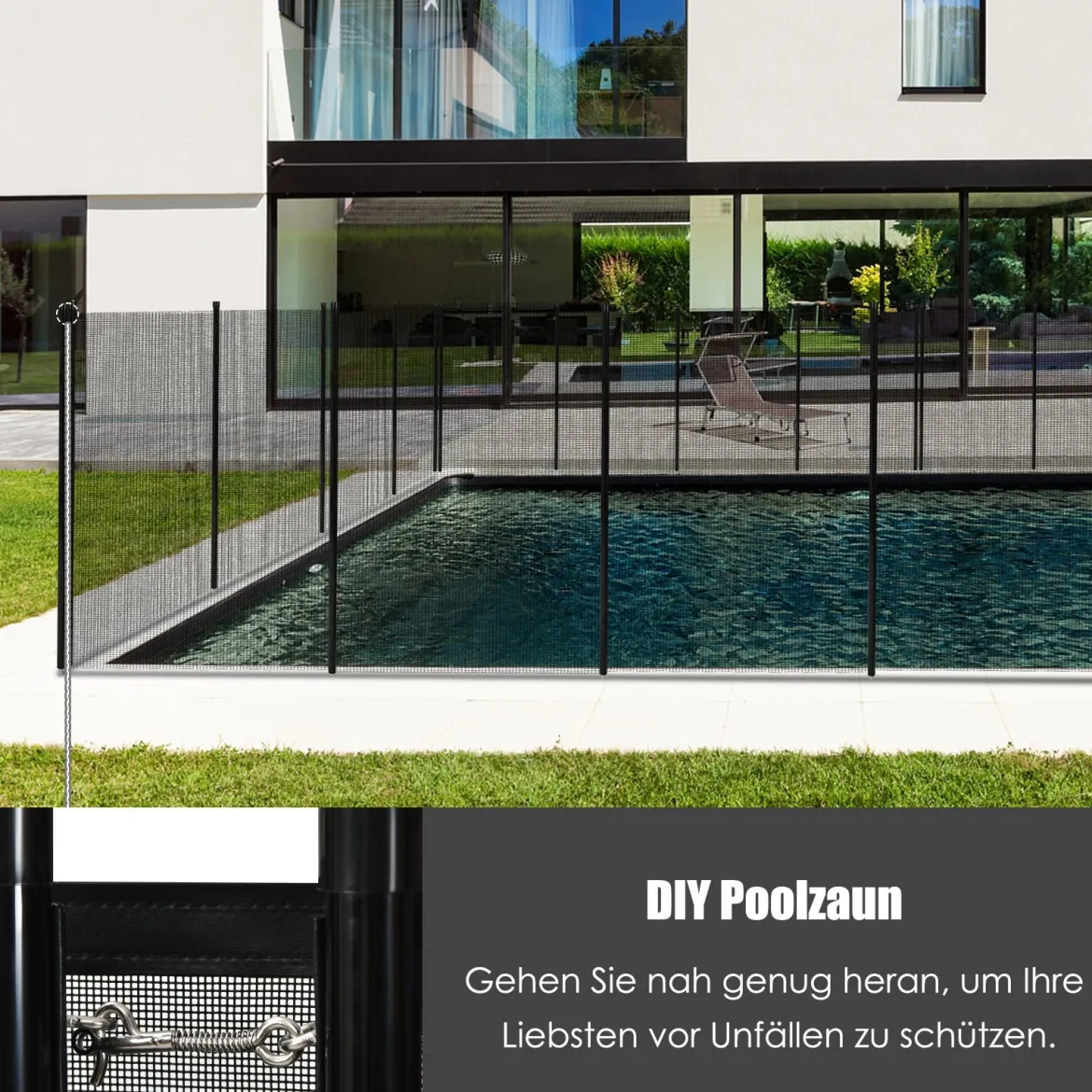 Poolzaun Kinderschutzzaun Schutzzaun Poolschutzaun Teichzaun 366 x 122 cm