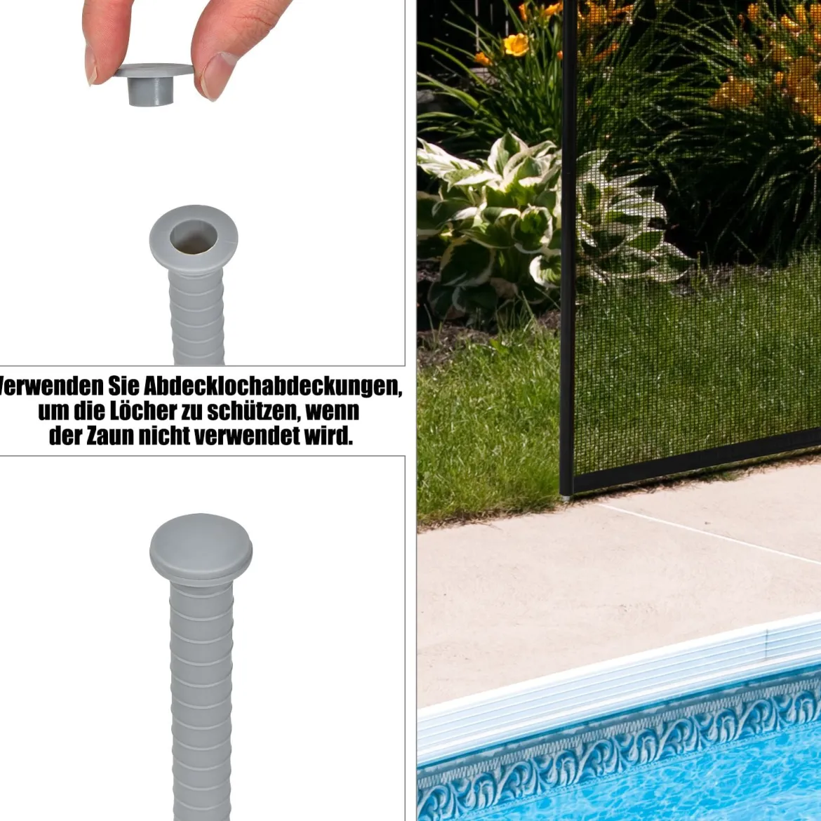 Poolzaun Kinderschutzzaun Schutzzaun Poolschutzaun Teichzaun 366 x 122 cm