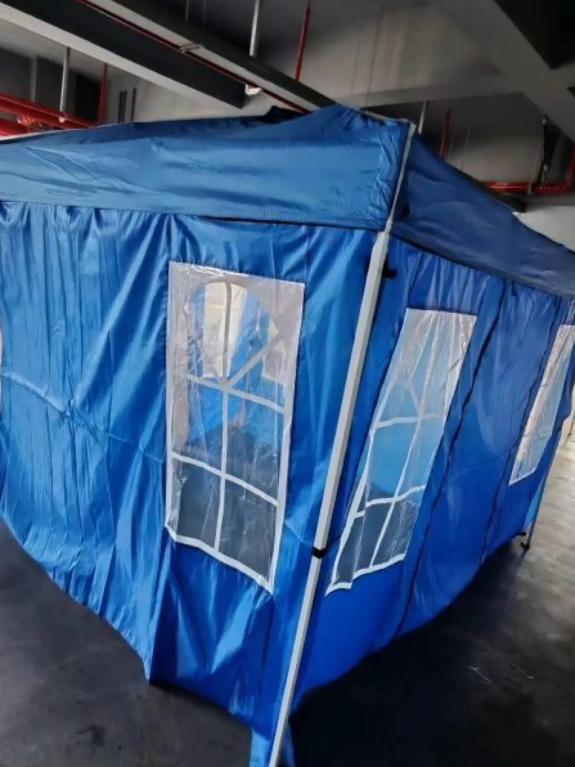 Pop Up Faltpavillon 300 x 300 cm Höhenverstellbarer Pavillon mit 4 Abnehmbaren Seitenwänden