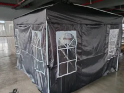 Pop Up Faltpavillon 300 x 300 cm Höhenverstellbarer Pavillon mit 4 Abnehmbaren Seitenwänden