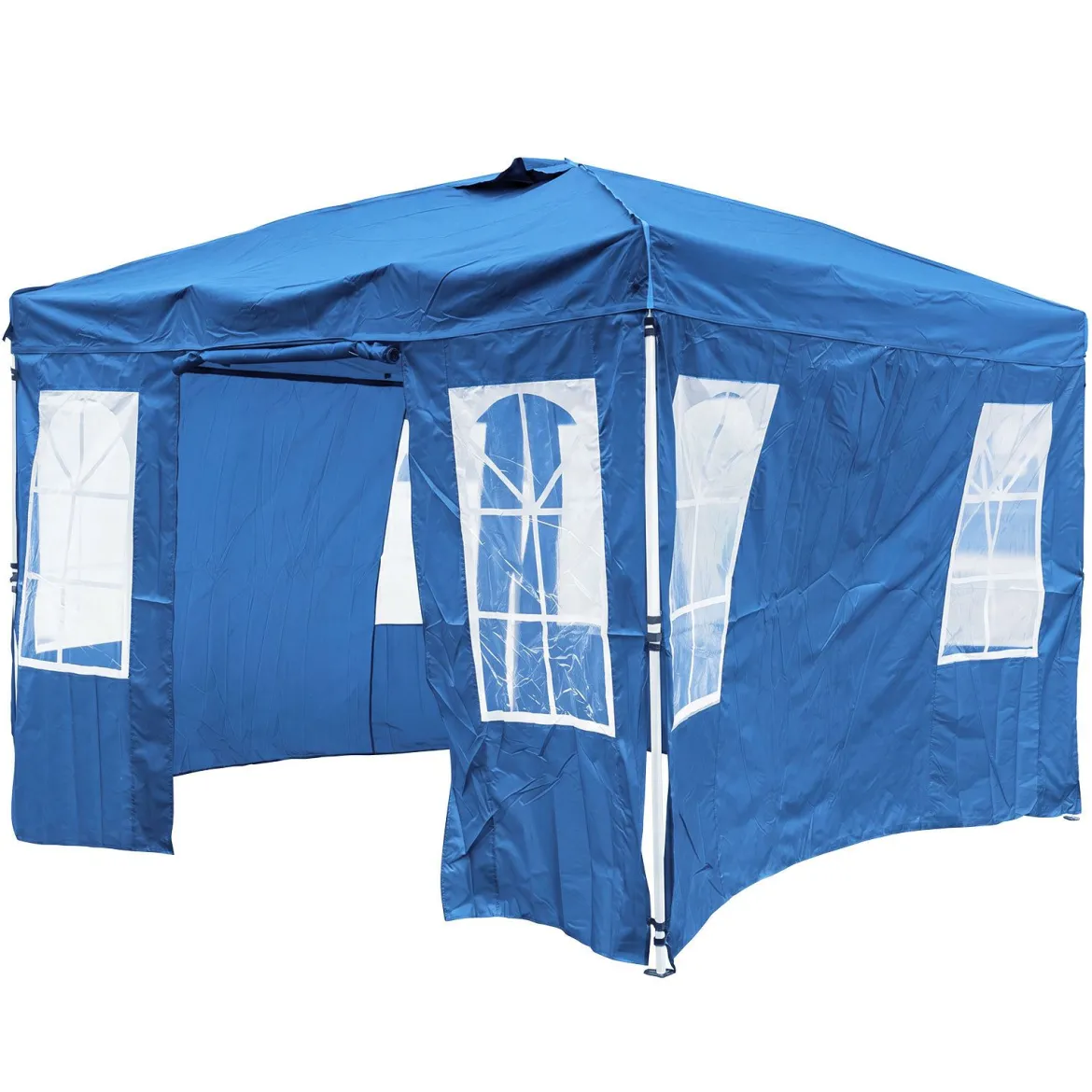 Pop Up Faltpavillon 300 x 300 cm Höhenverstellbarer Pavillon mit 4 Abnehmbaren Seitenwänden