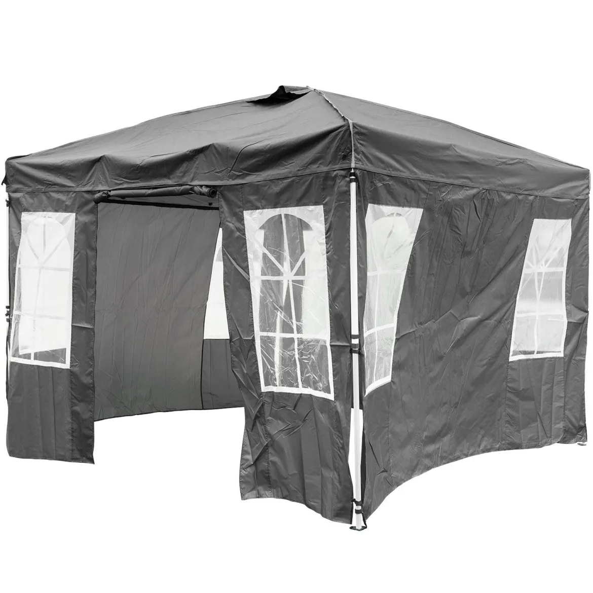 Pop Up Faltpavillon 300 x 300 cm Höhenverstellbarer Pavillon mit 4 Abnehmbaren Seitenwänden