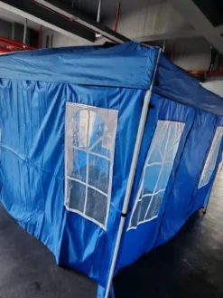 Pop Up Faltpavillon 300 x 300 cm Höhenverstellbarer Pavillon mit 4 Abnehmbaren Seitenwänden