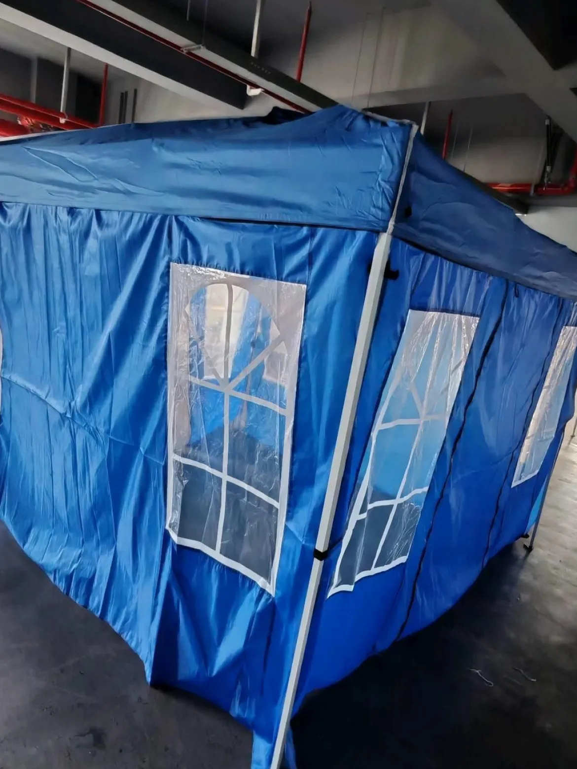 Pop Up Faltpavillon 300 x 300 cm Höhenverstellbarer Pavillon mit 4 Abnehmbaren Seitenwänden