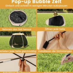 Pop-up-Mesh-Pavillon für 4–6 Personen 310 x 270 cm faltbares Outdoor-Campingzelt mit Rundum-Mesh