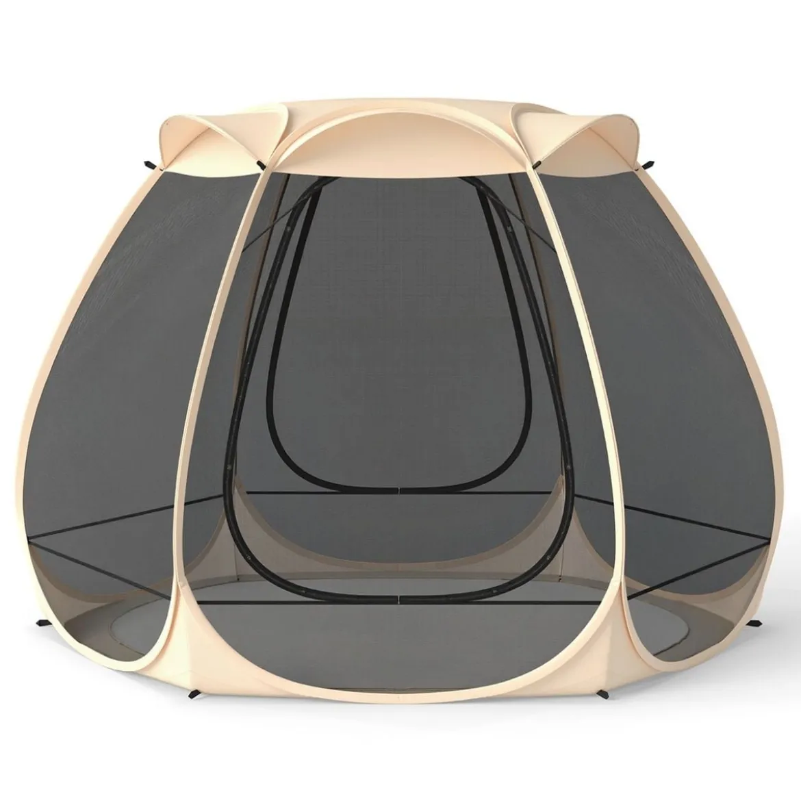 Pop-up-Mesh-Pavillon für 4–6 Personen 310 x 270 cm faltbares Outdoor-Campingzelt mit Rundum-Mesh