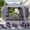 Pop-up Pavillon 427 x 427 cm Gartenpavillon für 10-12 Personen Partyzelt mit 6 Seitenteilen