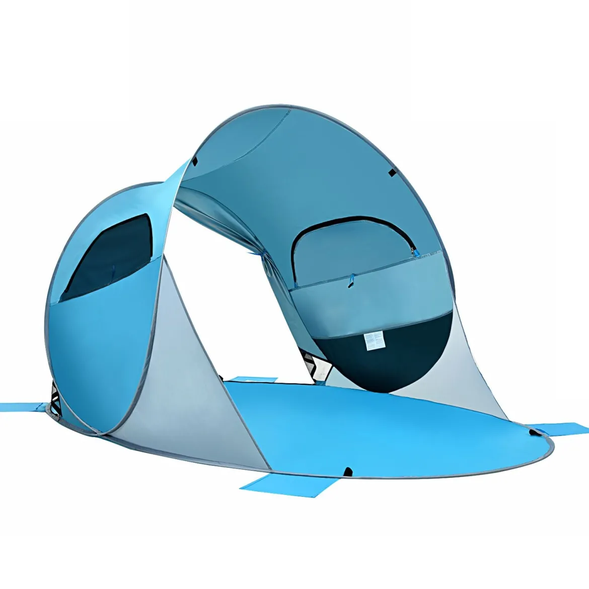 Pop Up Strandmuschel 3-4 Personen Strandzelt Sonnenschutz Wurfzelt für Outdoor Blau