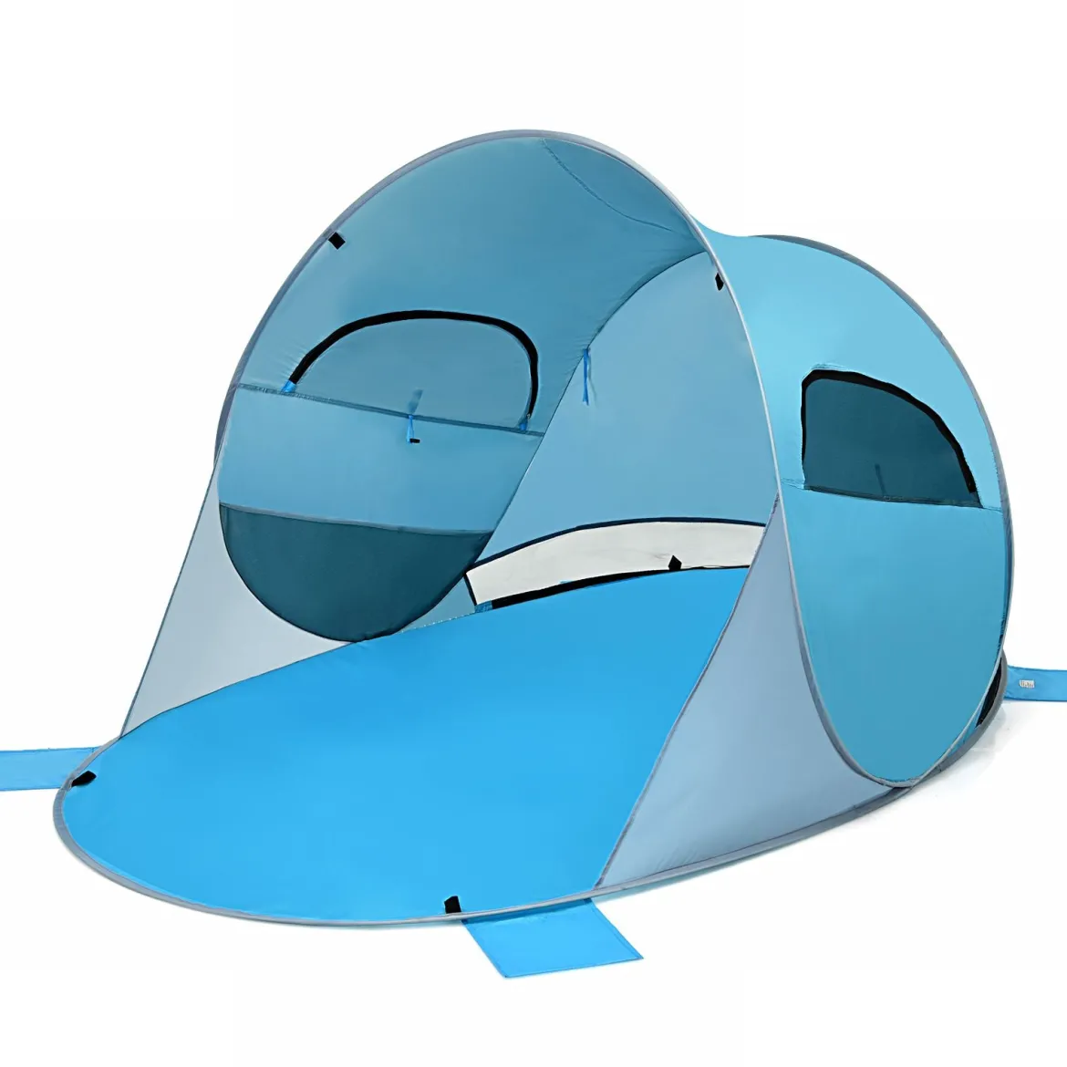 Pop Up Strandmuschel 3-4 Personen Strandzelt Sonnenschutz Wurfzelt für Outdoor Blau