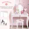 Prinzessin Schminktisch-Set 2-in-1 Kinder Schminktisch mit abnehmbarem Spiegel Weiß
