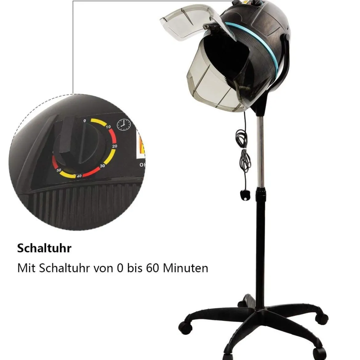 Profi Haartrockner Trockenhaube Haartrockenhaube Salon Friseur Standfuß Höhenverstellbar