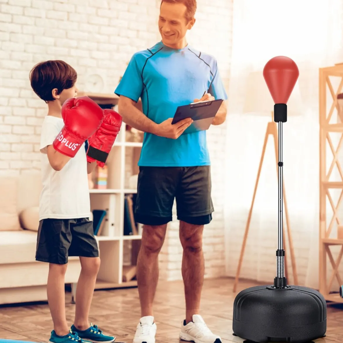 Punchingball 140-158 cm höhenverstellbar Boxsack Set freistehend Standboxball
