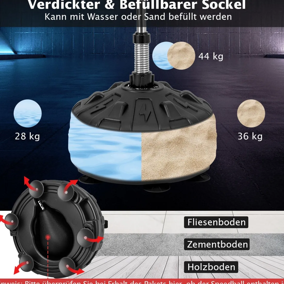 Punchingball mit Ständer 137–156 cm Höhenversetllbarer Boxstand Punching Ball mit Befüllbarem Ständer