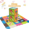 Puzzlematte 50 Stück mit Zaun Bodenspielmatte Kinderteppich für Baby 31,5 x 31,5 x 1 cm Bunt