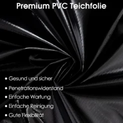 PVC Teichfolie Pflanzenfreundlich Teichfolie wasserfeste Sonnen reflektierende schützende Folie 3 x 4 m Schwarz