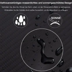 PVC Teichfolie Pflanzenfreundlich Teichfolie wasserfeste Sonnen reflektierende schützende Folie 3 x 4 m Schwarz