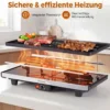 Raclette für 8 Personen Elektrischer Grill mit 2-in-1 Wendbarer Antihaft-Grillplatte 1400W