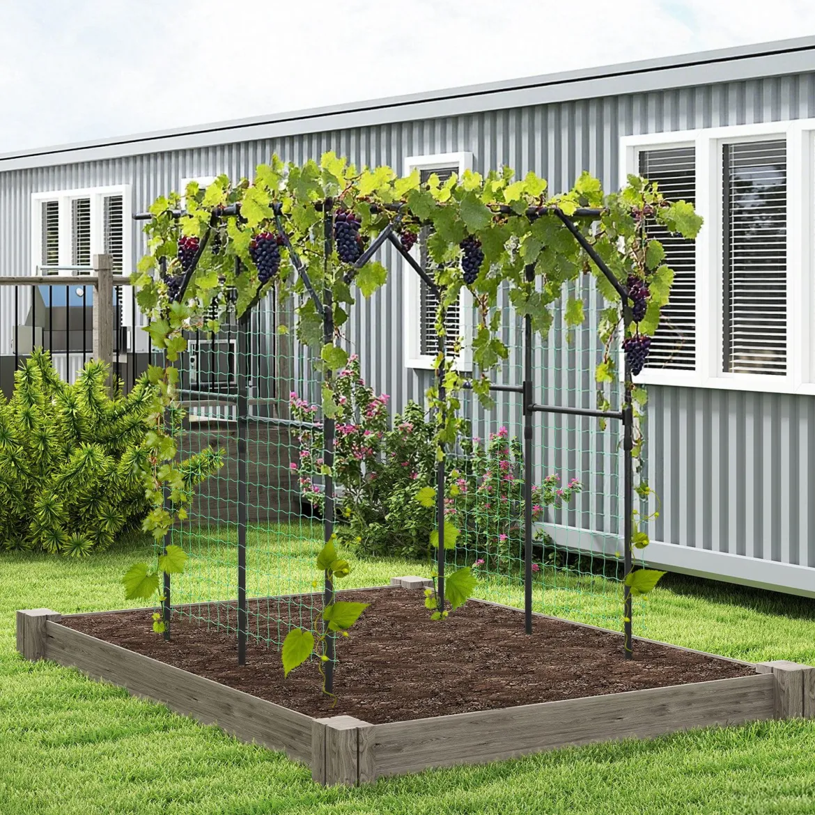 Rankgitter für Kletterpflanzen Rankhilfe Rankbogen Torbogen Gartenbogen 200 x 150 x 197 cm