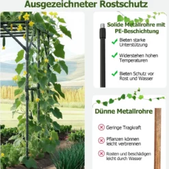 Rankgitter für Kletterpflanzen Rankhilfe Rankbogen Torbogen Gartenbogen 200 x 150 x 197 cm