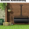 Rasenwalze aus Metall Gartenwalze zur Befestigung Graswalze 99 x 30 x 137 cm Schwarz