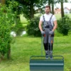 Rasenwalze 90cm Handwalze 63L Gartenwalze mit Schwerlasttrommel Rasenroller Grün