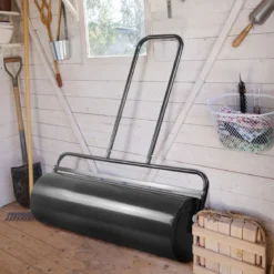 Rasenwalze Stahl-Rasenwalze mit Schwerlasttrommel 114 x 90 x30 cm Schwarz